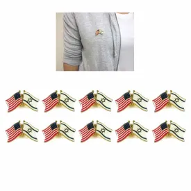 10 Israel USA Crossed Friendship Flag Lapel Pin Support Patriotic Enamel Badge