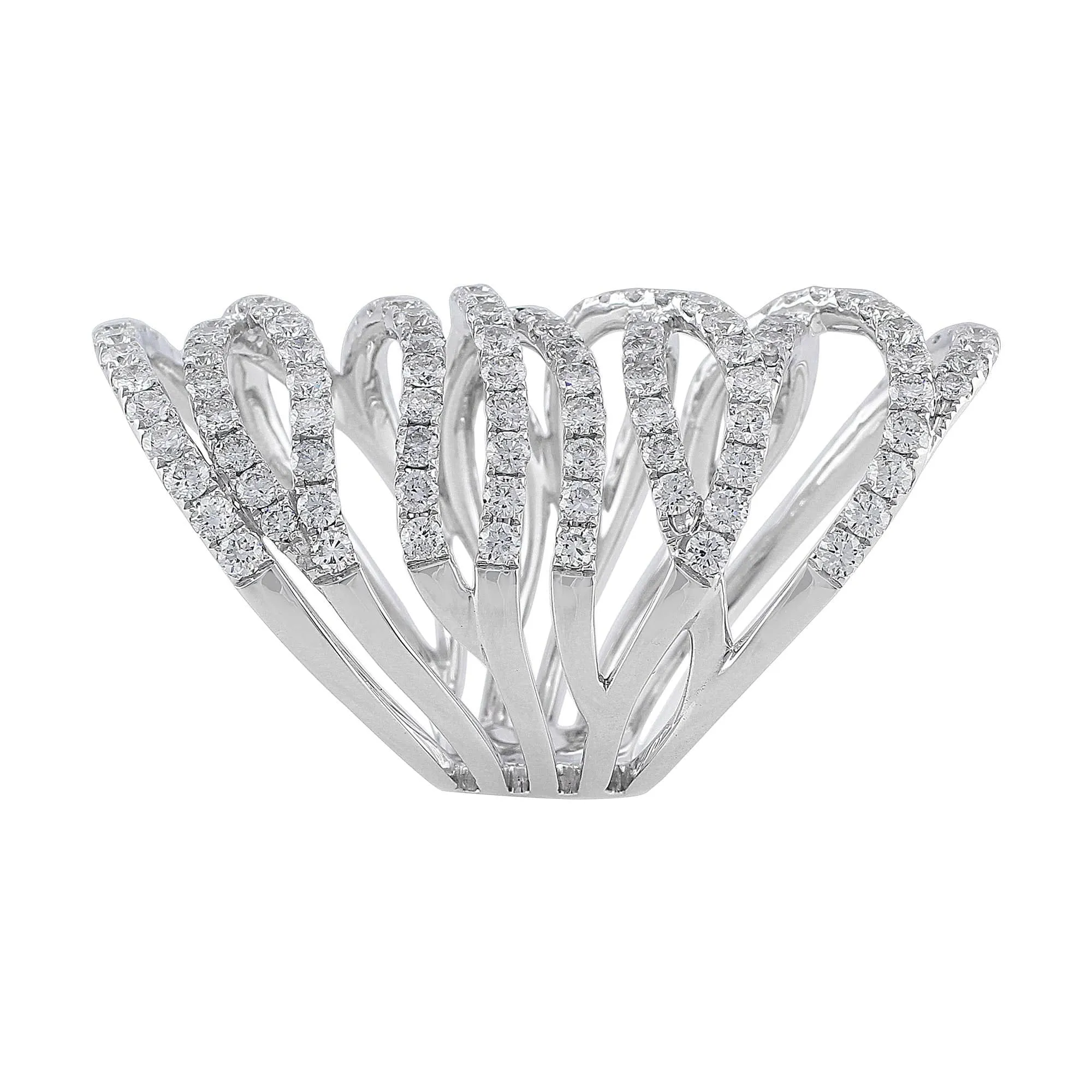 18k White Gold 4.03ctw Diamond Wide Lace Ring
