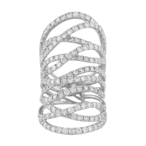 18k White Gold 4.03ctw Diamond Wide Lace Ring