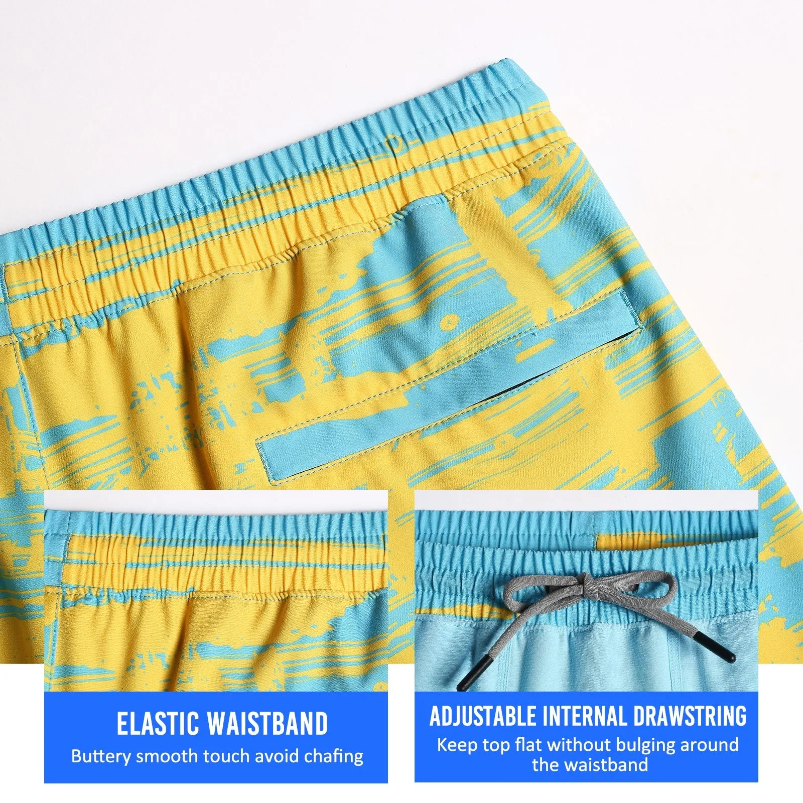 2 in 1 Stretch Long Lined Sea Sunset Gym Shorts