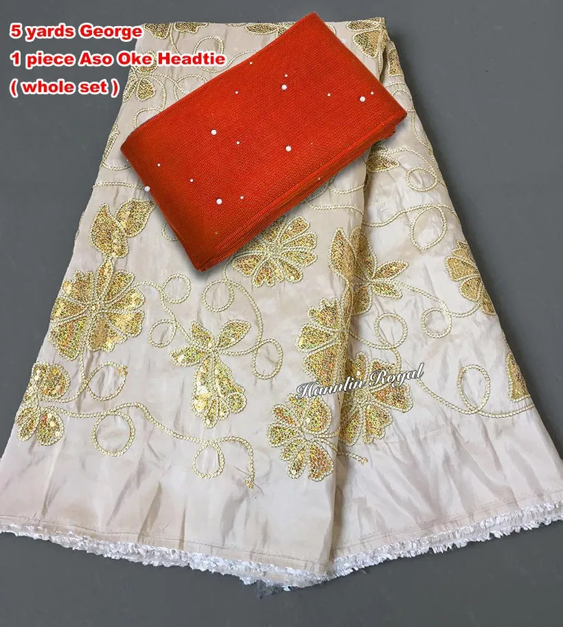 African George Lace fabric matching beaded