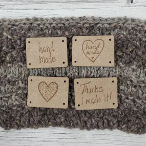 Assorted Hand Made Heart Faux Suede Tags - Card of 4