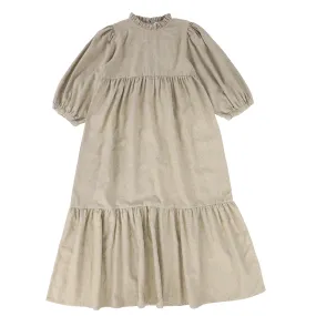 ATELIER PARSEMEI TAUPE WOOL TEIRED DRESS