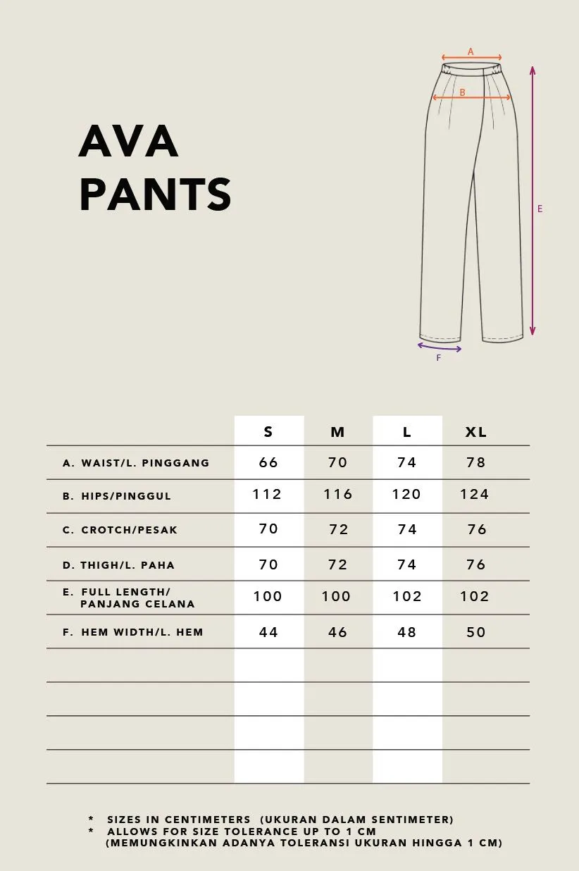 AVA PANTS PLAIN CREME