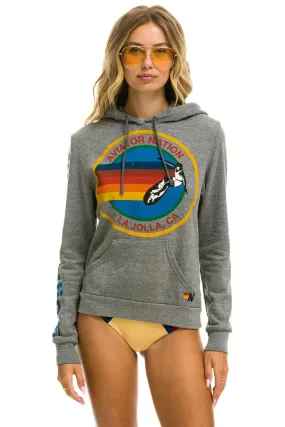 AVIATOR NATION LA JOLLA PULLOVER HOODIE - HEATHER GREY