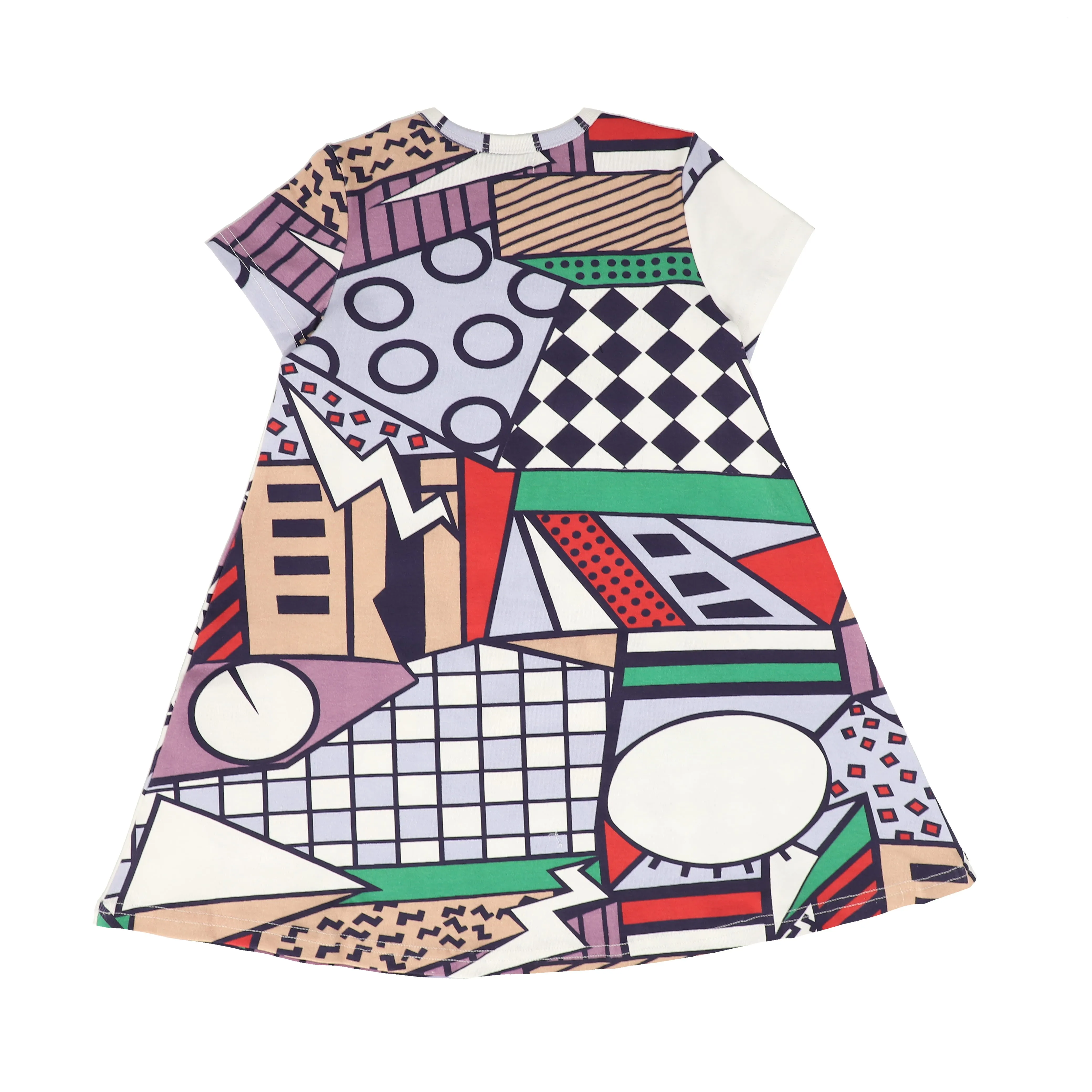 BAMBOO MULTI COLORED ABSTRACT PRINT SS DRESS [FINAL SALE]