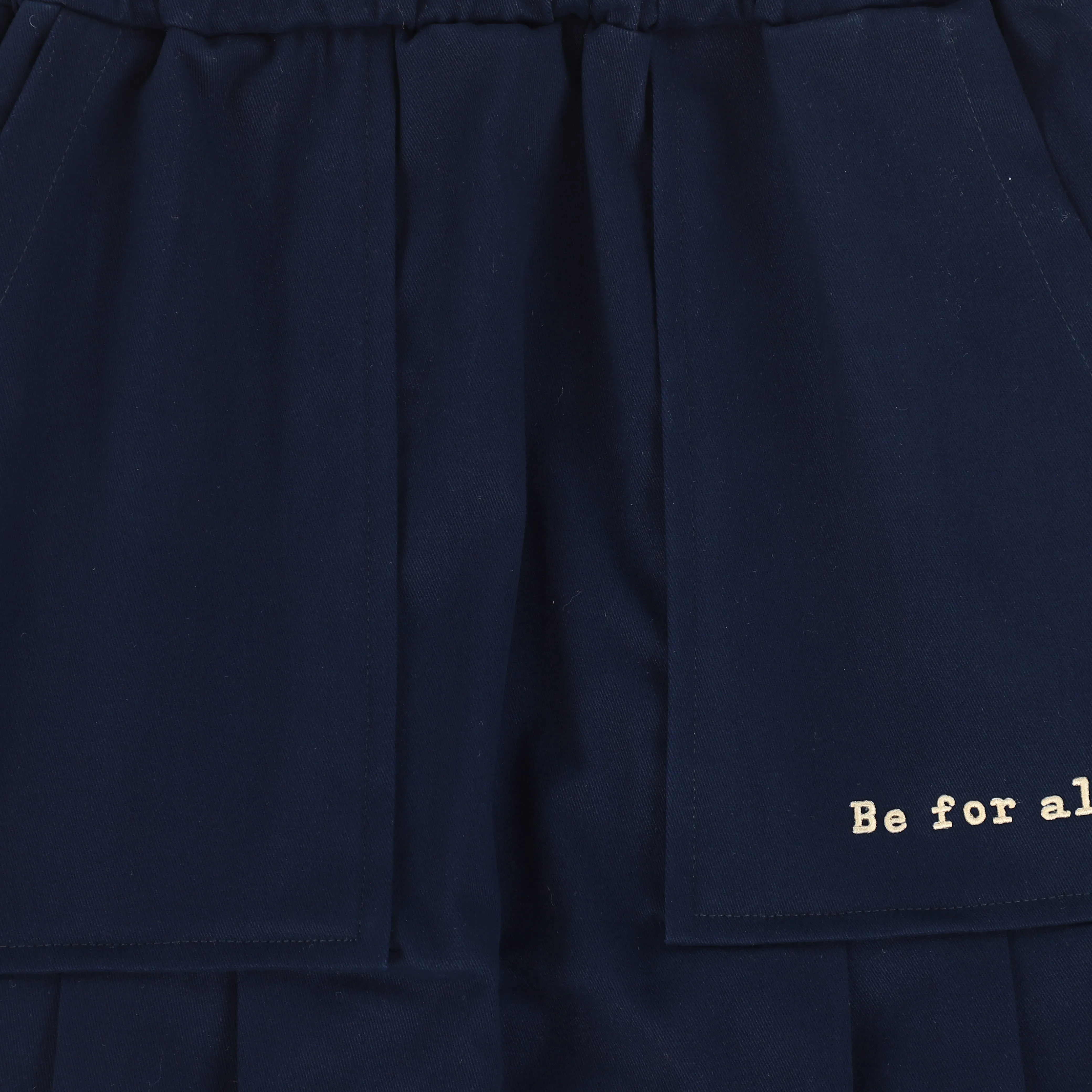 BE FOR ALL NAVY LOGO MIDI SKIRT