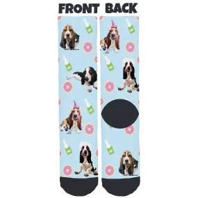 Beauregard & Gustav the Bassets Crew Socks