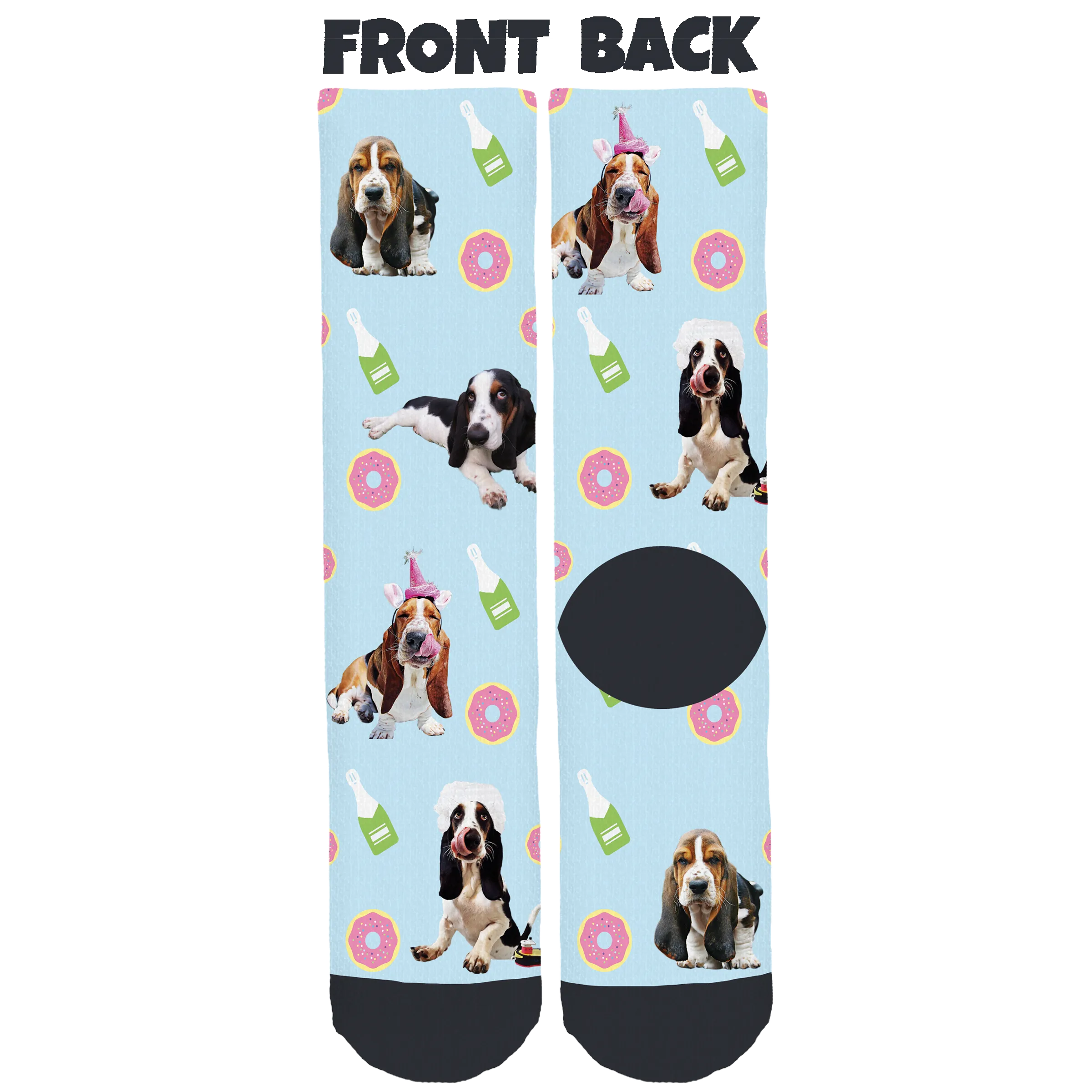Beauregard & Gustav the Bassets Crew Socks