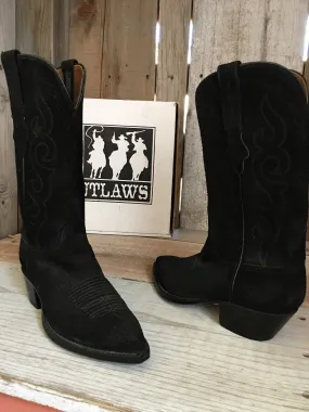 Black Suede  Men's Tres Outlaws Boot  3101