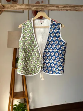 Block Printed Quilted Vest Jacket