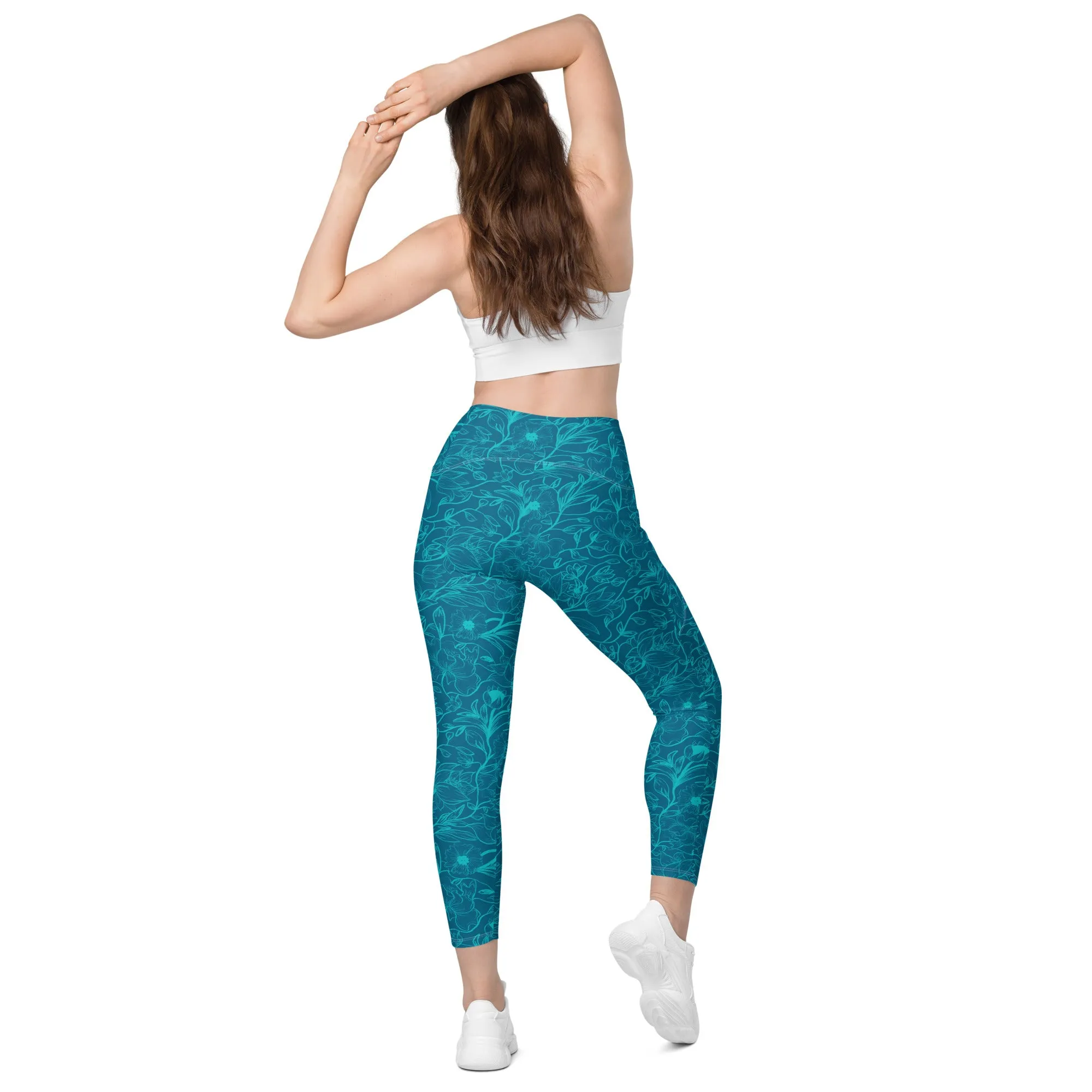 Blue Leggings with pockets. Miami Collection