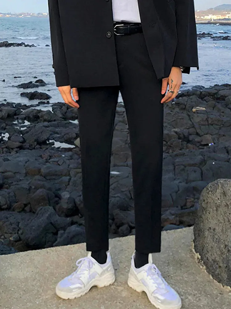 Bonsir -  Wear Men's Autumn Tide Suit Pants New Korean Fashion Slim Casual Pants Black All-match Trousers For Male 2Y2257