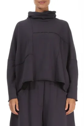 Boxy Cowl Neck Vintage Violet Cotton Jumper