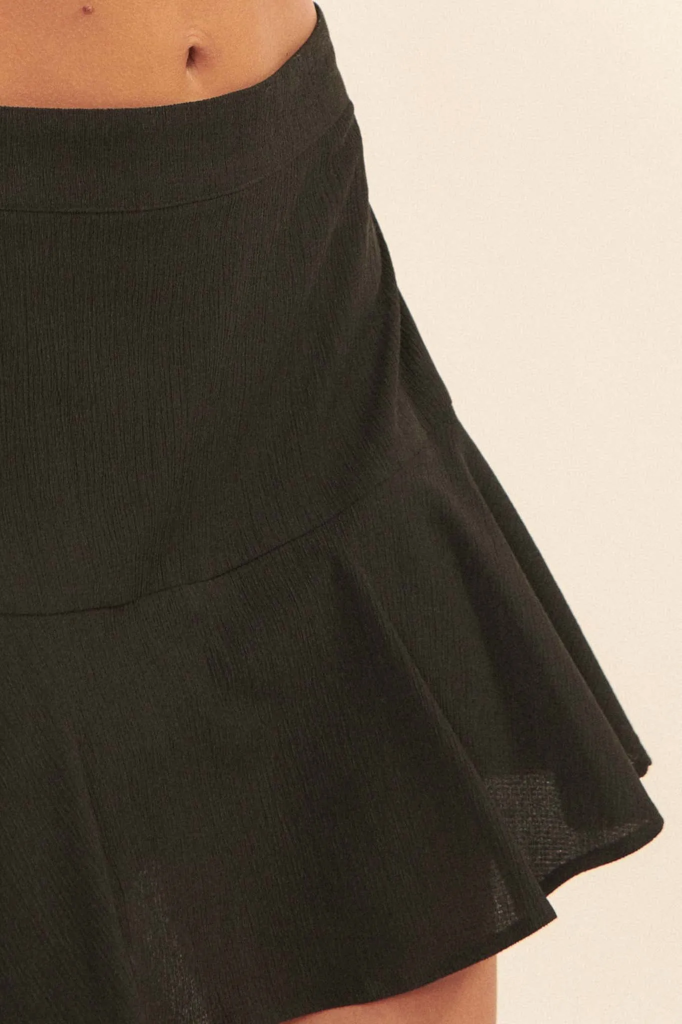 Breaking Free Drop-Waist Crepe Mini Skort