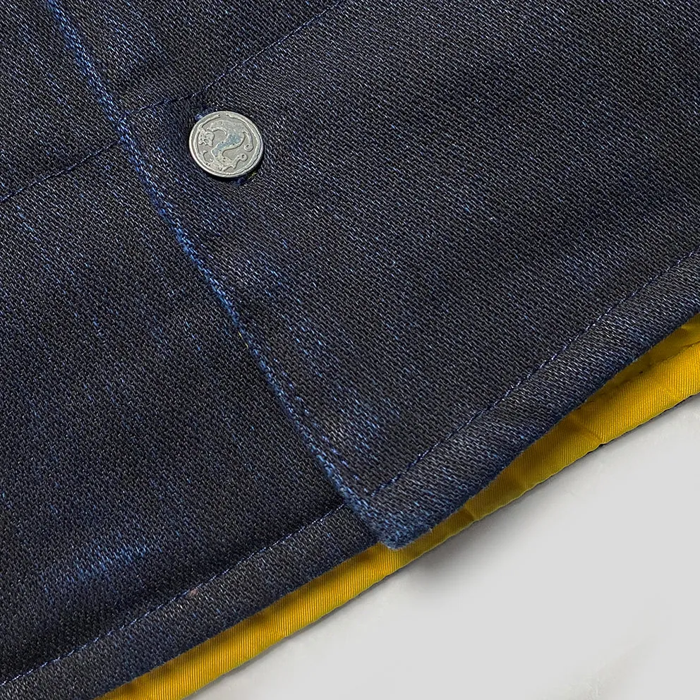 BZEN M.3009 CARLOS-CBI REGULAR FIT 4 POCKET 2 TONE DENIM COMBO DENIM QUILTED VEST-8OZ-E0 INDIGO