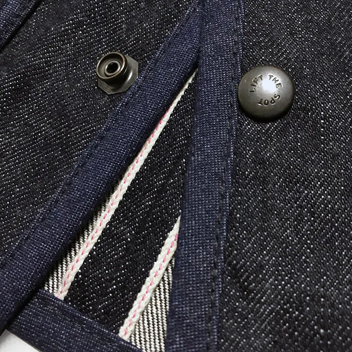 BZEN M.3203-SILAS REGULAR FIT ROUND NECK VEST-17oz-SELVEDGE-LOOMSTATE-RAW INDIGO