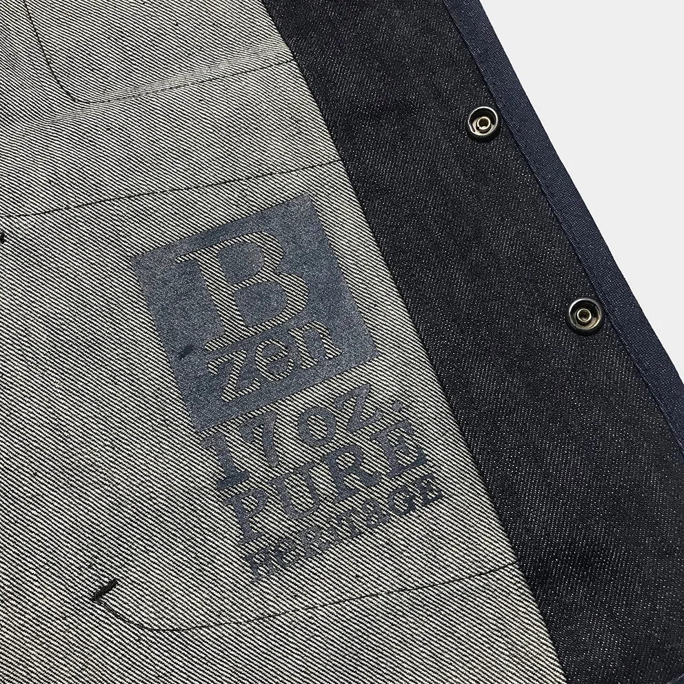 BZEN M.3203-SILAS REGULAR FIT ROUND NECK VEST-17oz-SELVEDGE-LOOMSTATE-RAW INDIGO