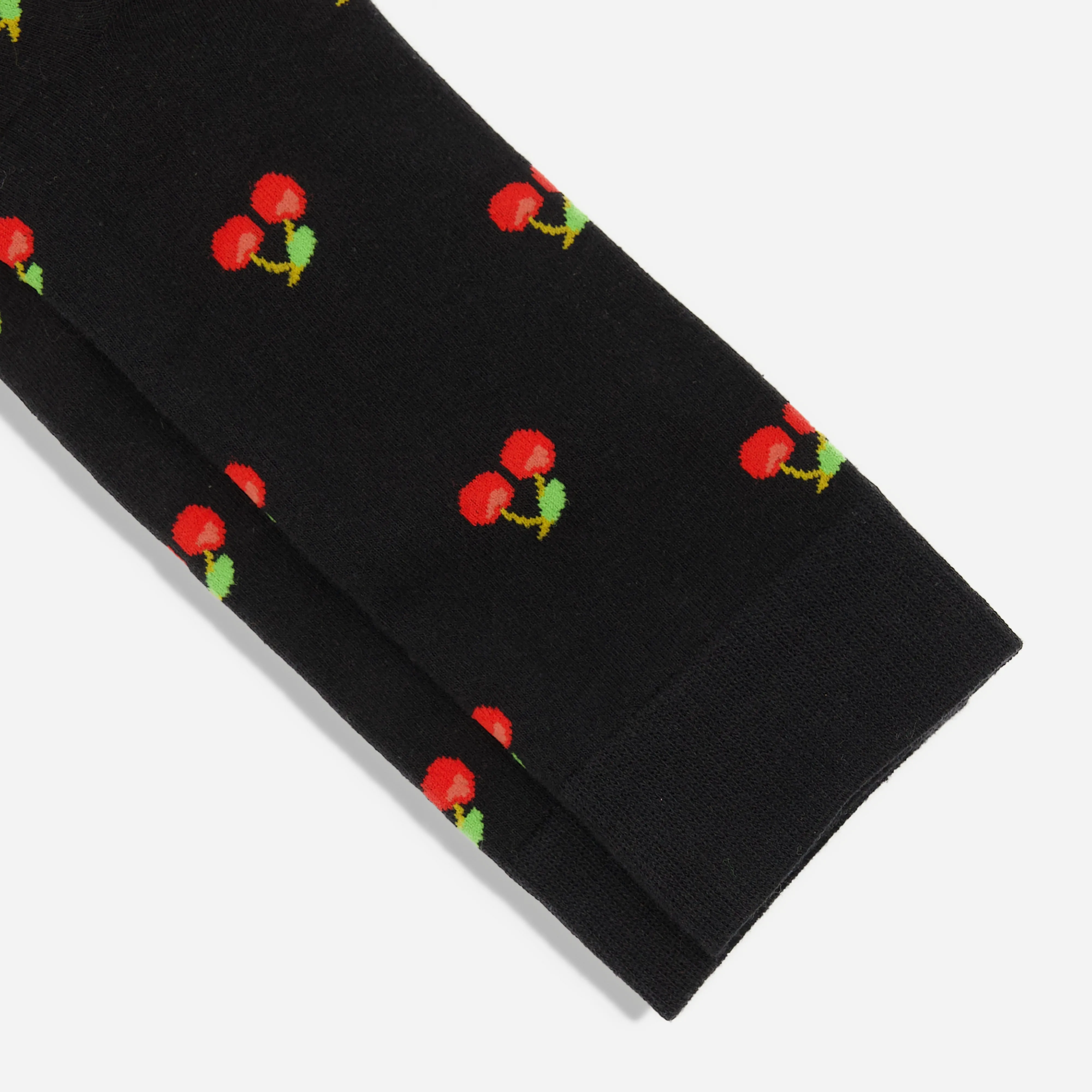 Cherry Fruit Black Dress Socks