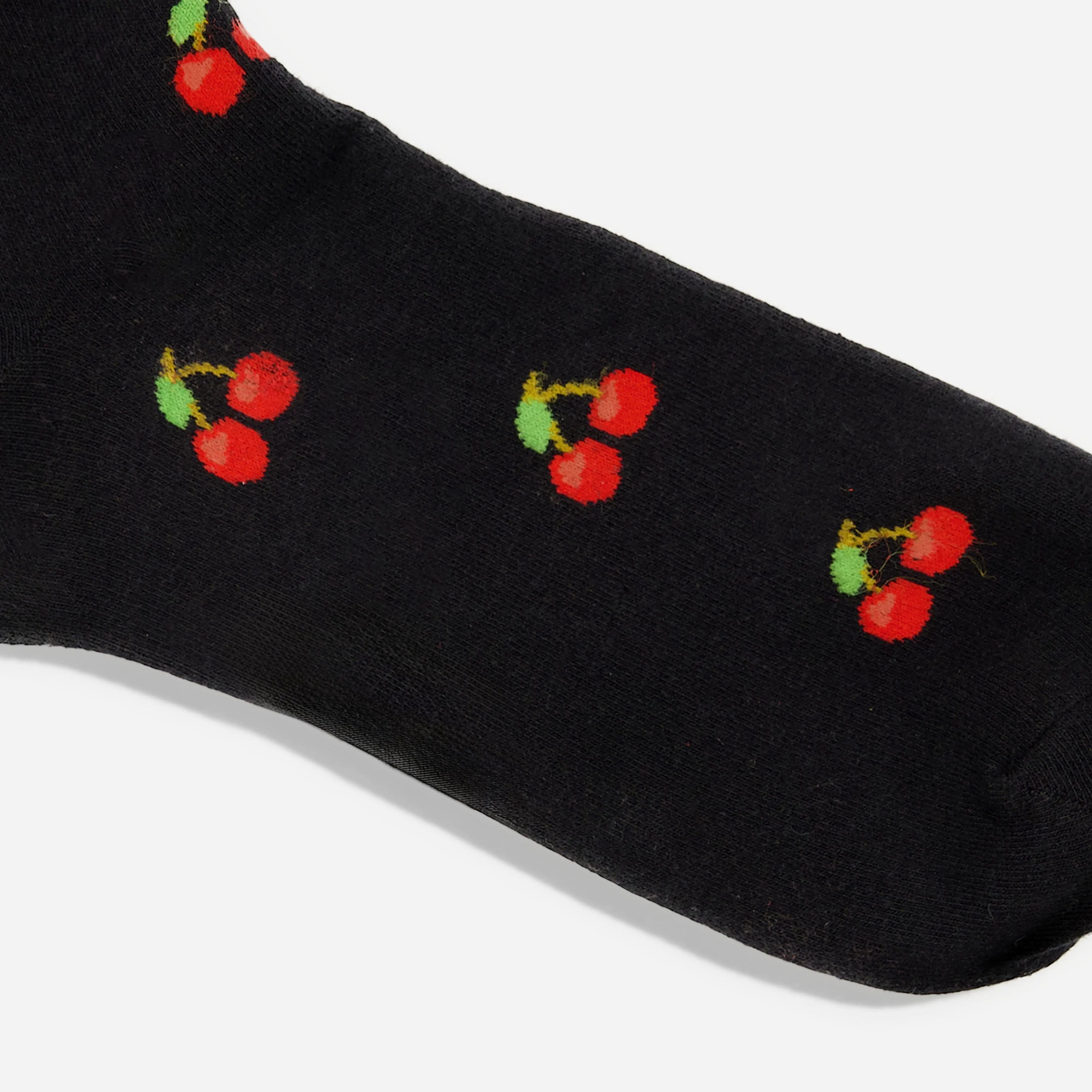 Cherry Fruit Black Dress Socks