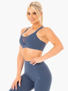 COLLIDE MESH CONTOUR SPORTS BRA STEEL BLUE