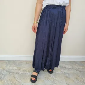Crinkled silk style skirt