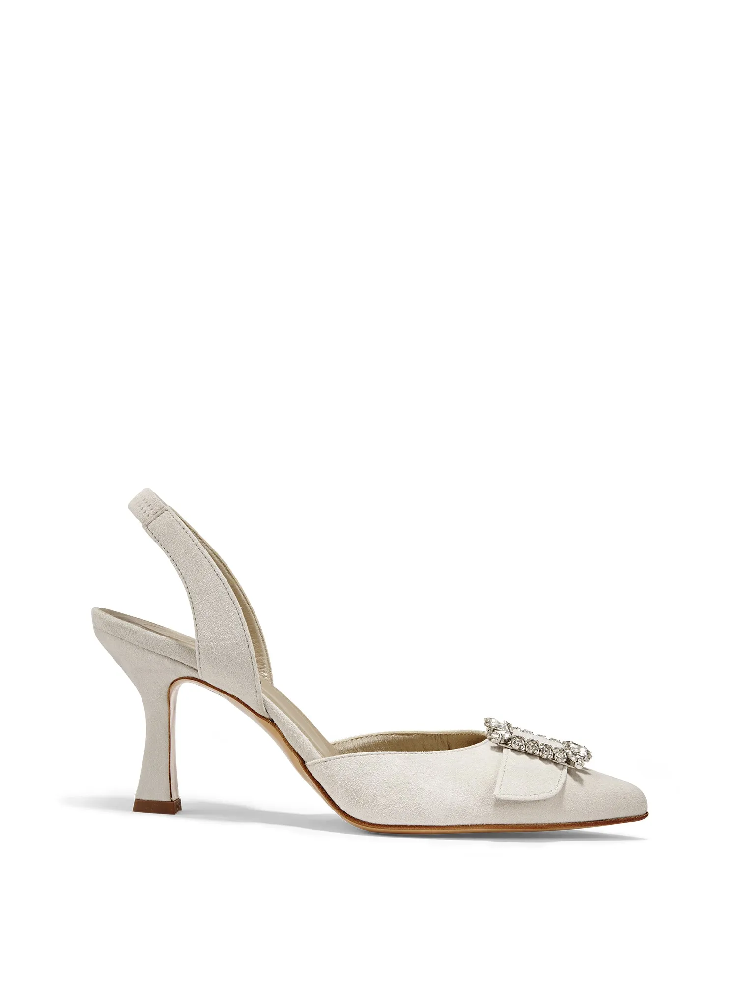Crystal Slingback Suede Heel