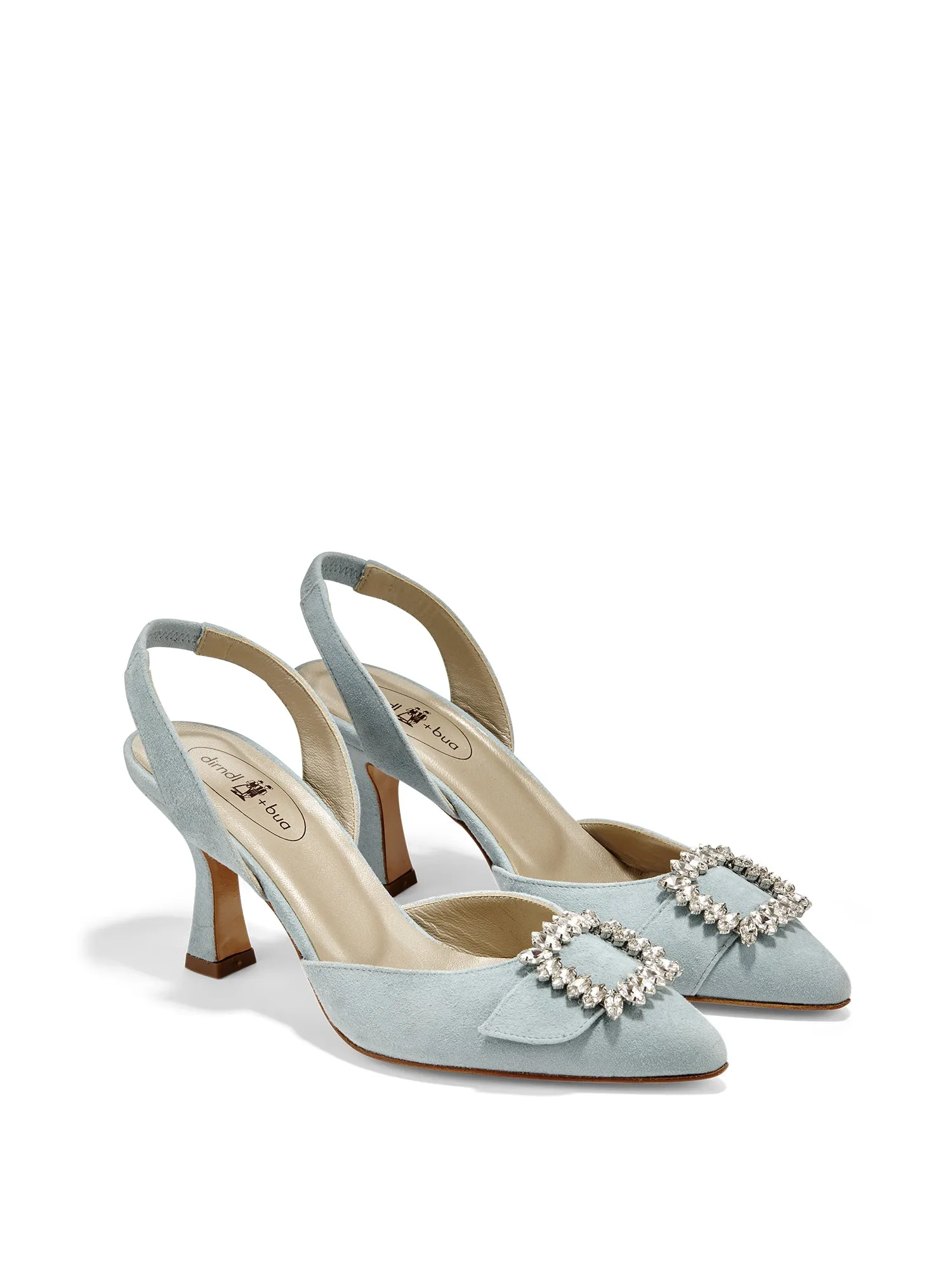 Crystal Slingback Suede Heel