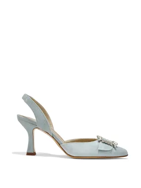 Crystal Slingback Suede Heel