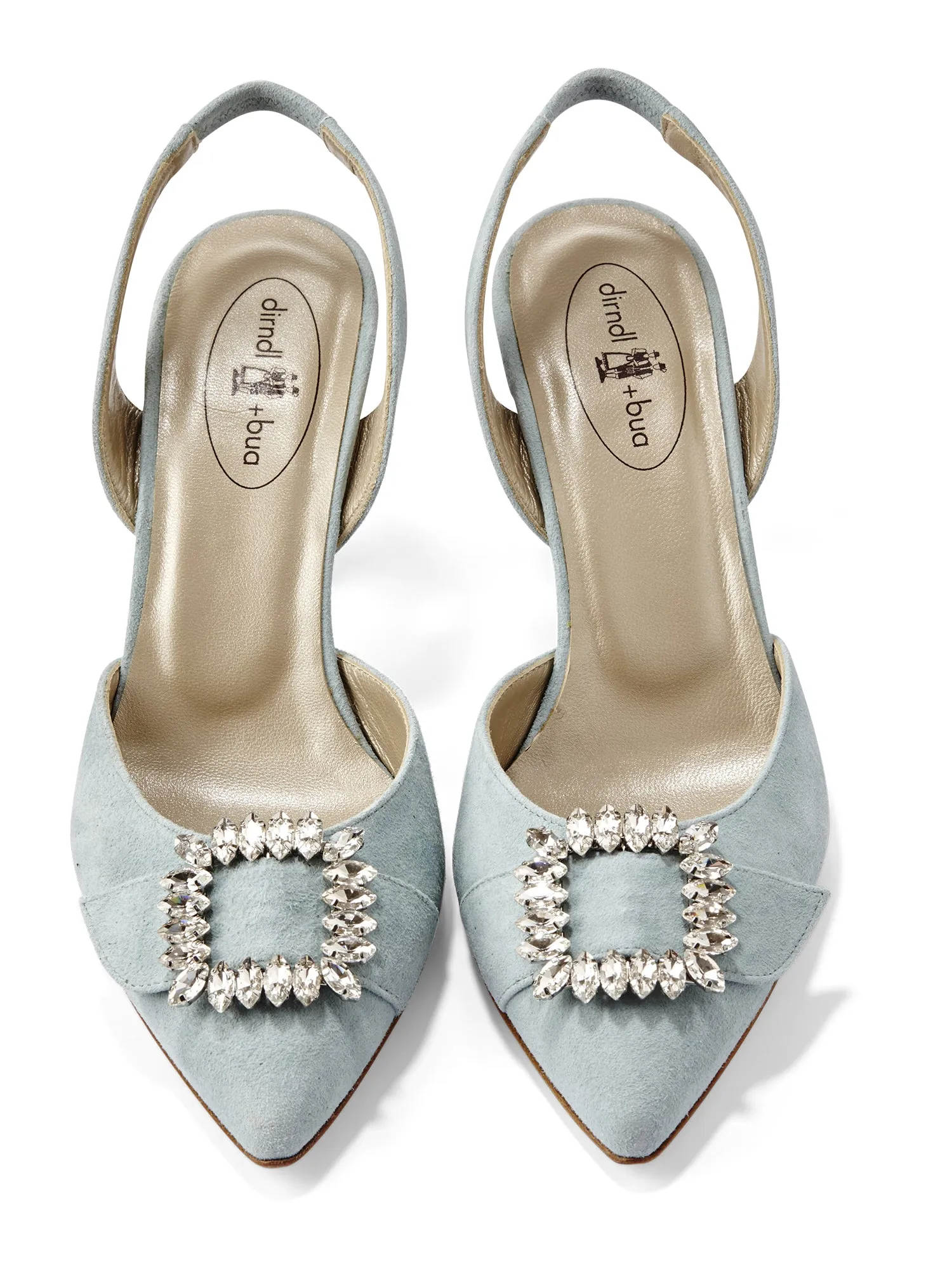Crystal Slingback Suede Heel