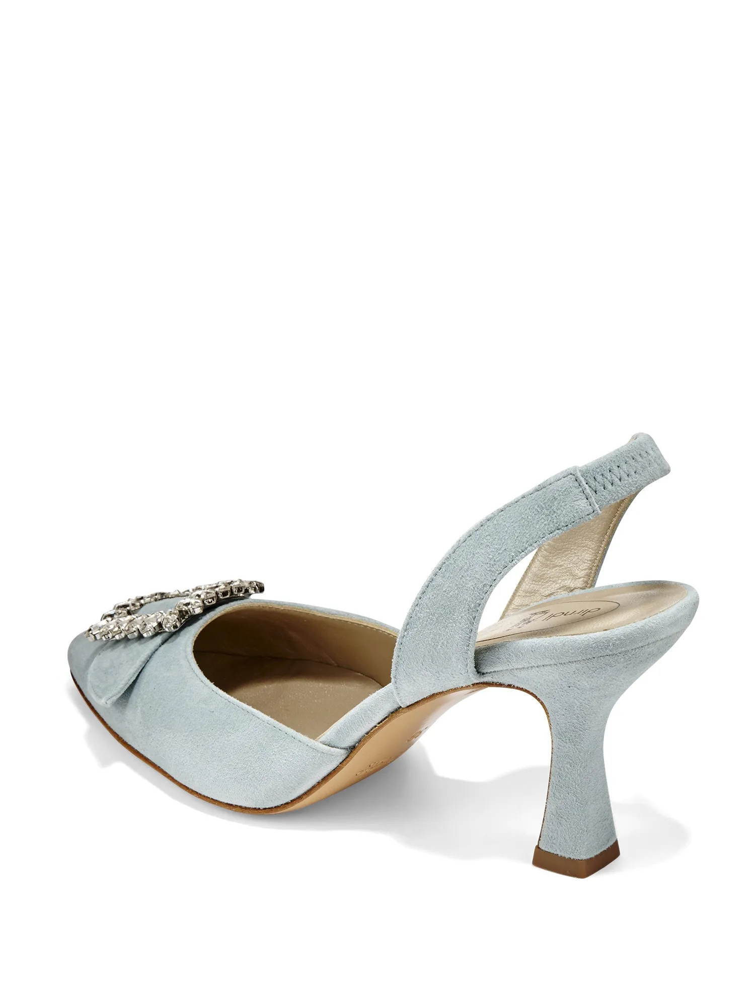 Crystal Slingback Suede Heel