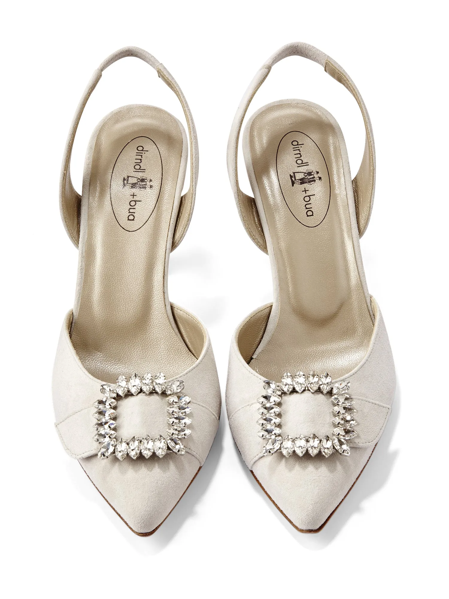 Crystal Slingback Suede Heel