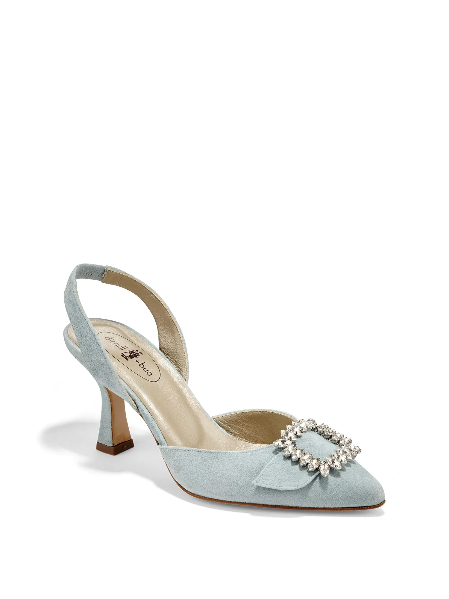 Crystal Slingback Suede Heel