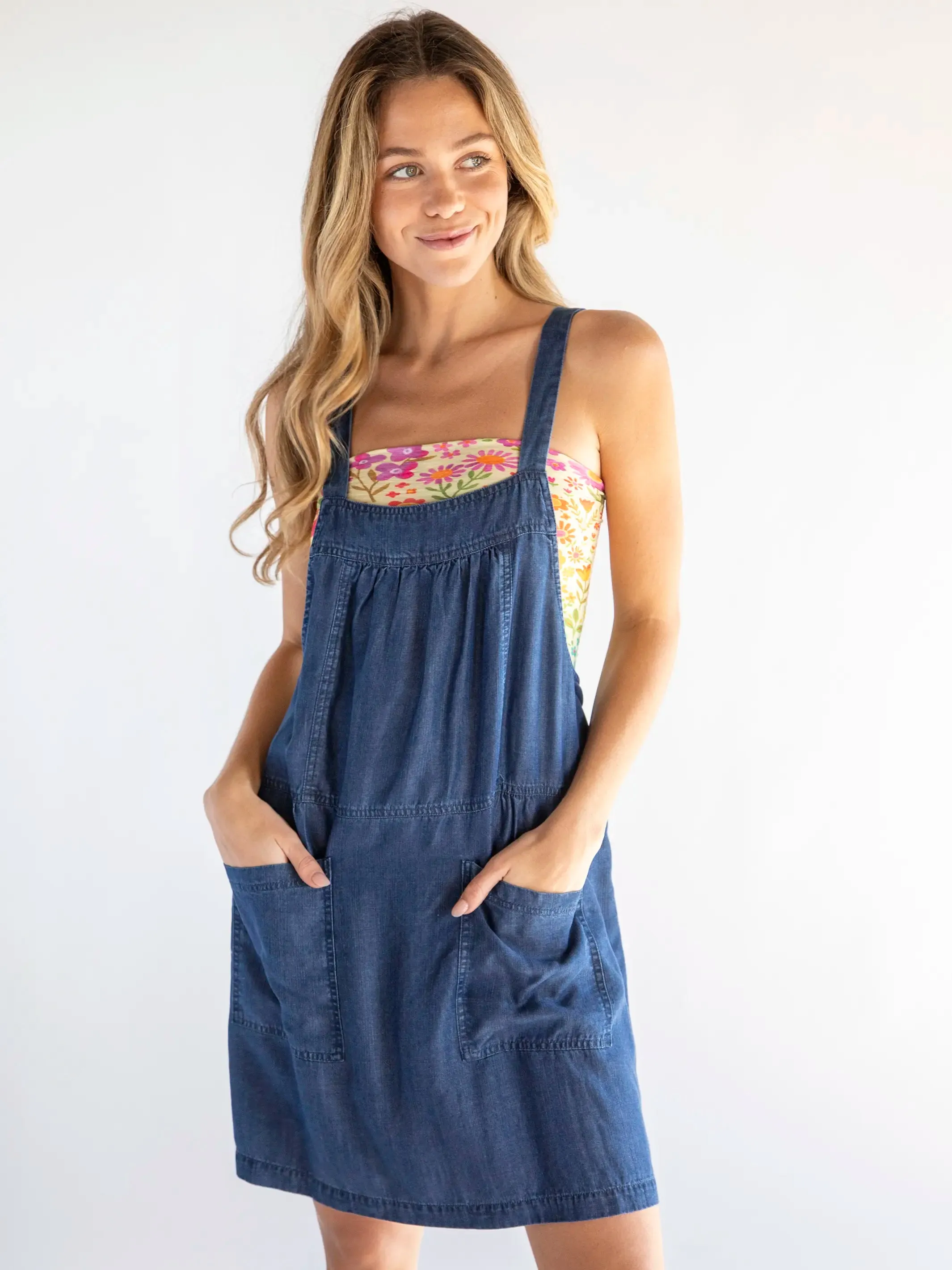 Dakota Tie-Back Mini Dress - Denim Blue