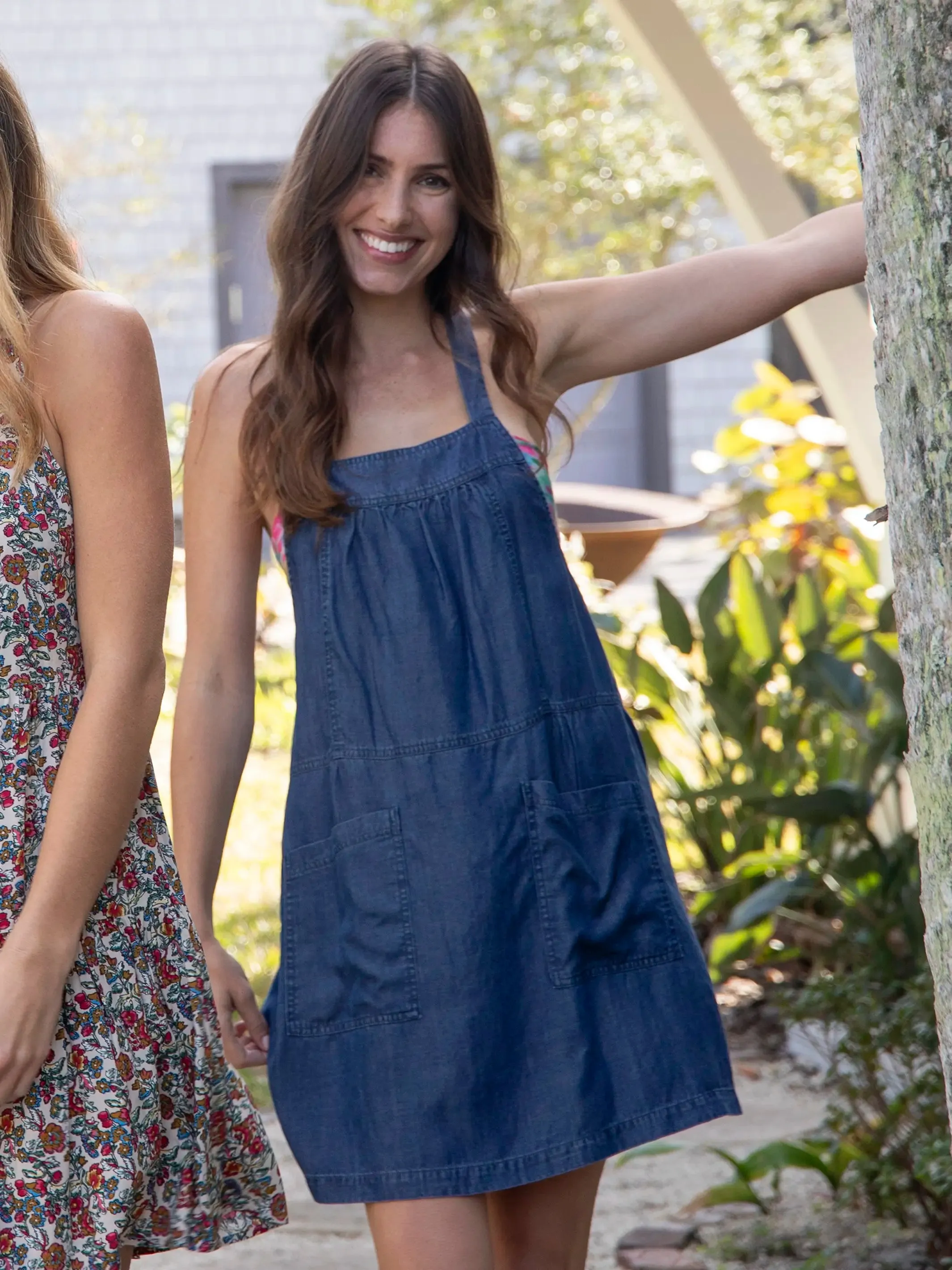 Dakota Tie-Back Mini Dress - Denim Blue