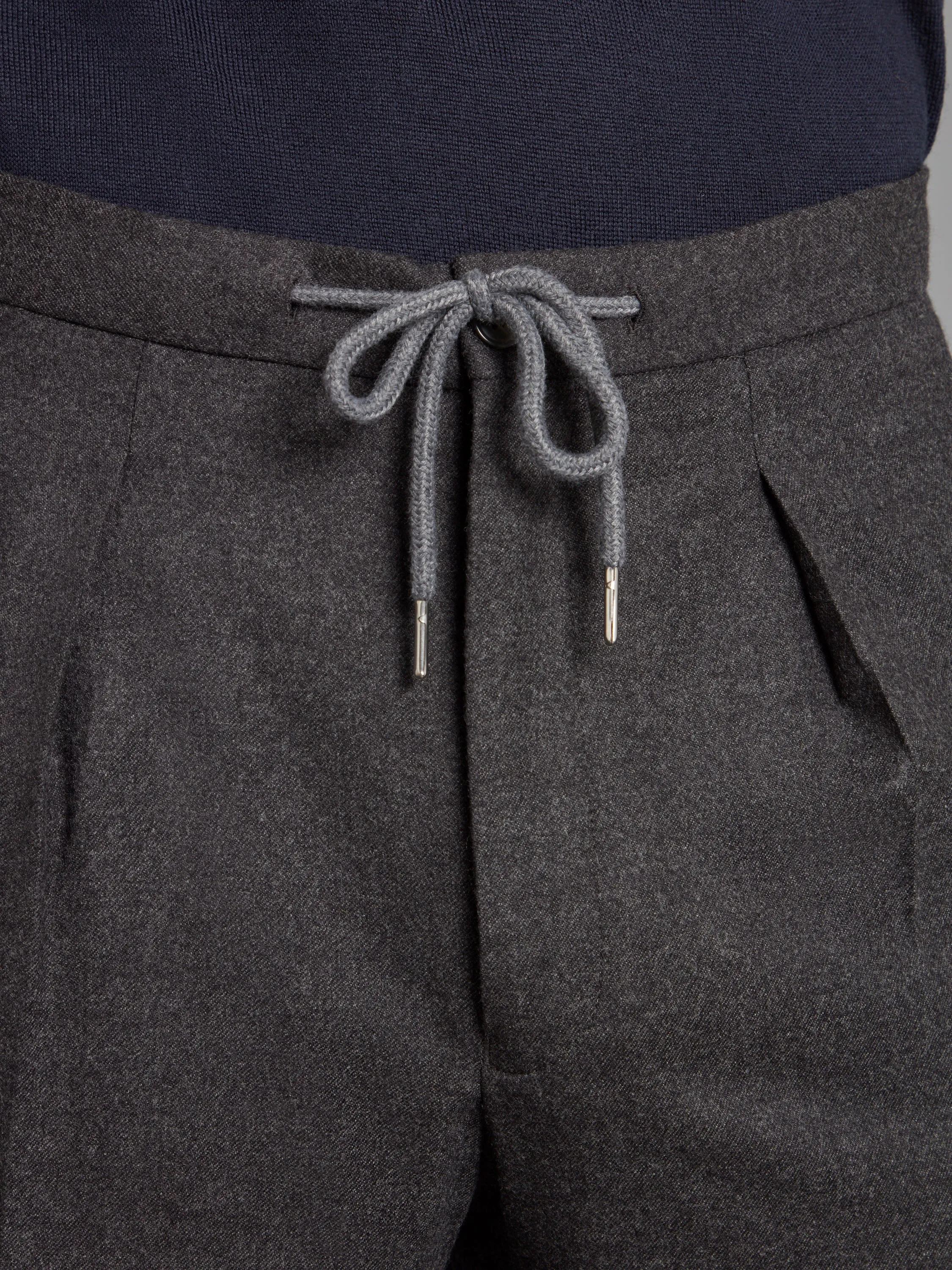 Drawcord Pants - Dark Grey Drago Flannel