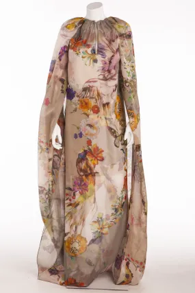 Etro - Butterfly Infinity Sleeve Caftan Dress Nude & Floral - IT 42