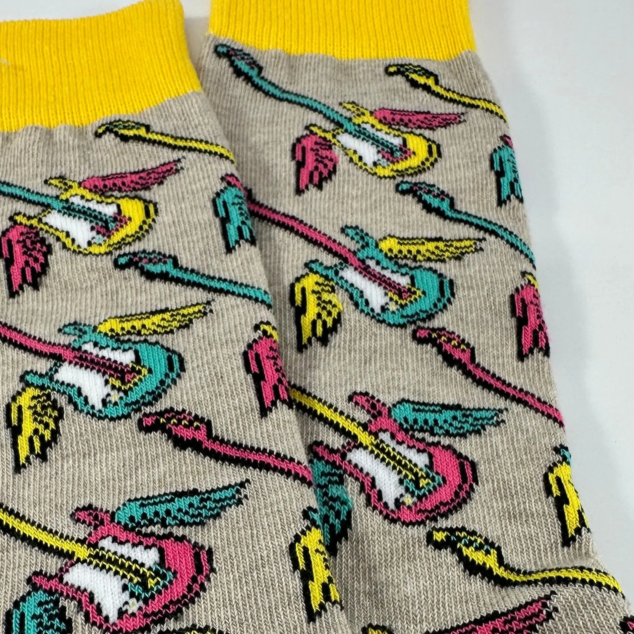 Flying Guitar Pattern Socks from the Sock Panda (Adult Small -  Shoe Sizes 2-5)