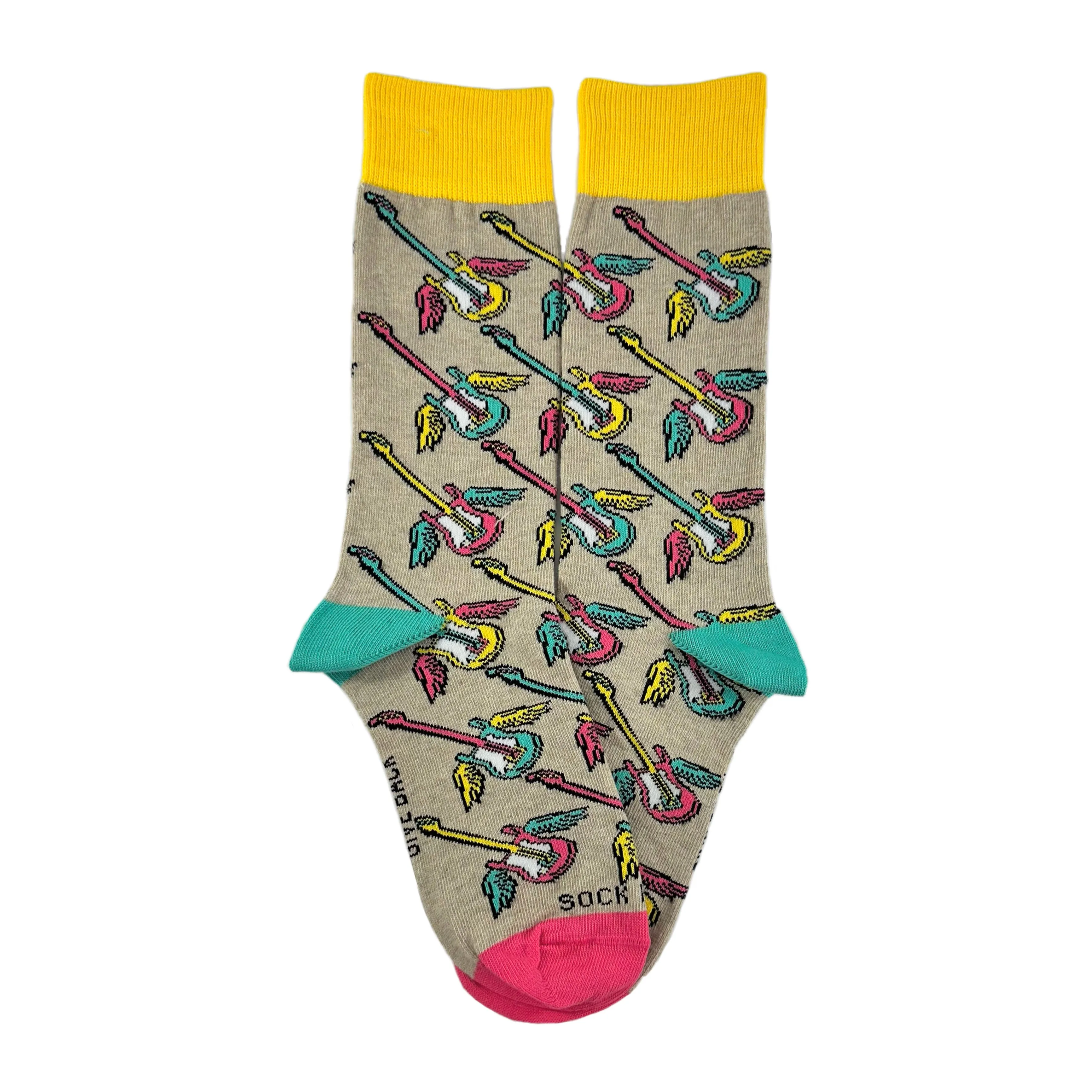 Flying Guitar Pattern Socks from the Sock Panda (Adult Small -  Shoe Sizes 2-5)
