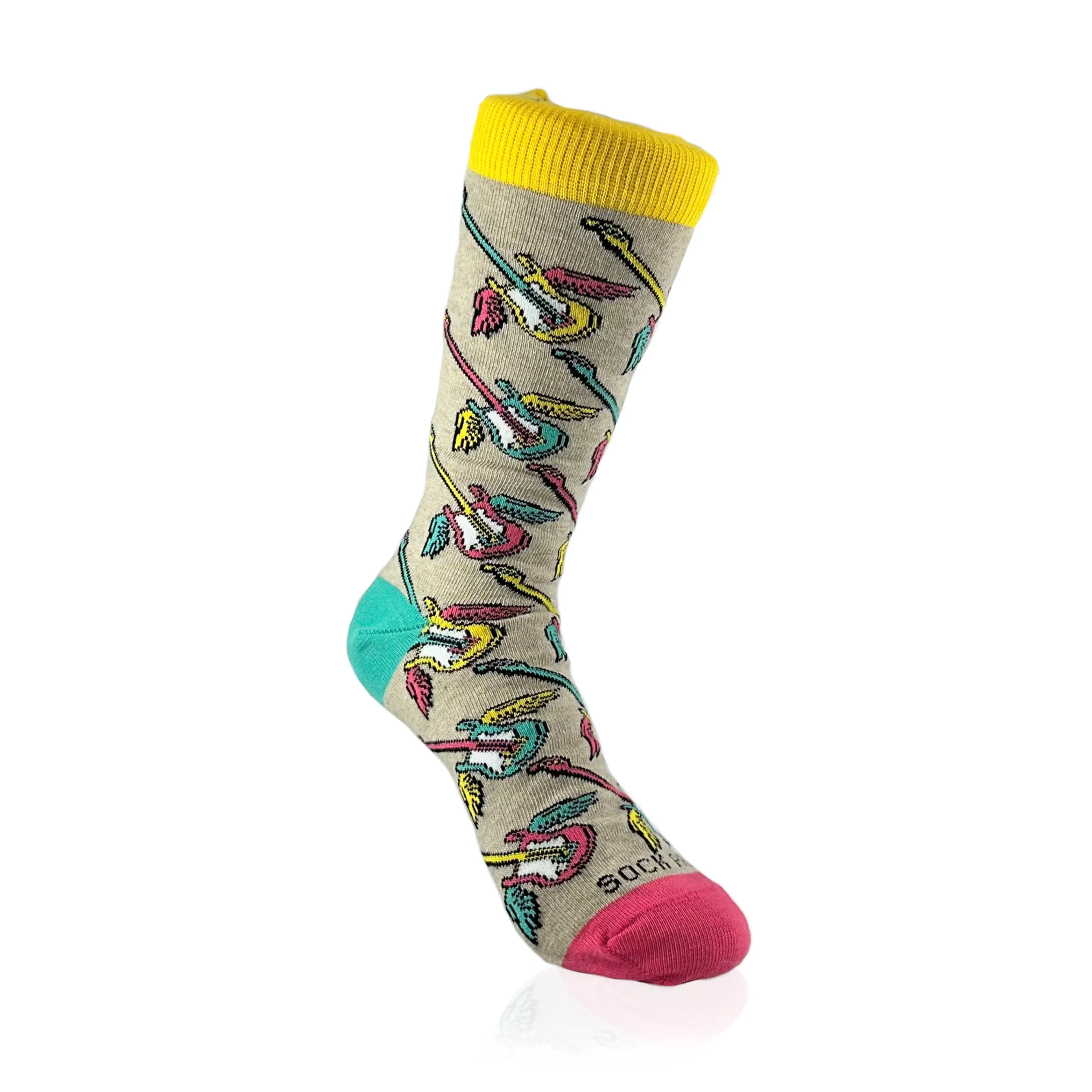 Flying Guitar Pattern Socks from the Sock Panda (Adult Small -  Shoe Sizes 2-5)