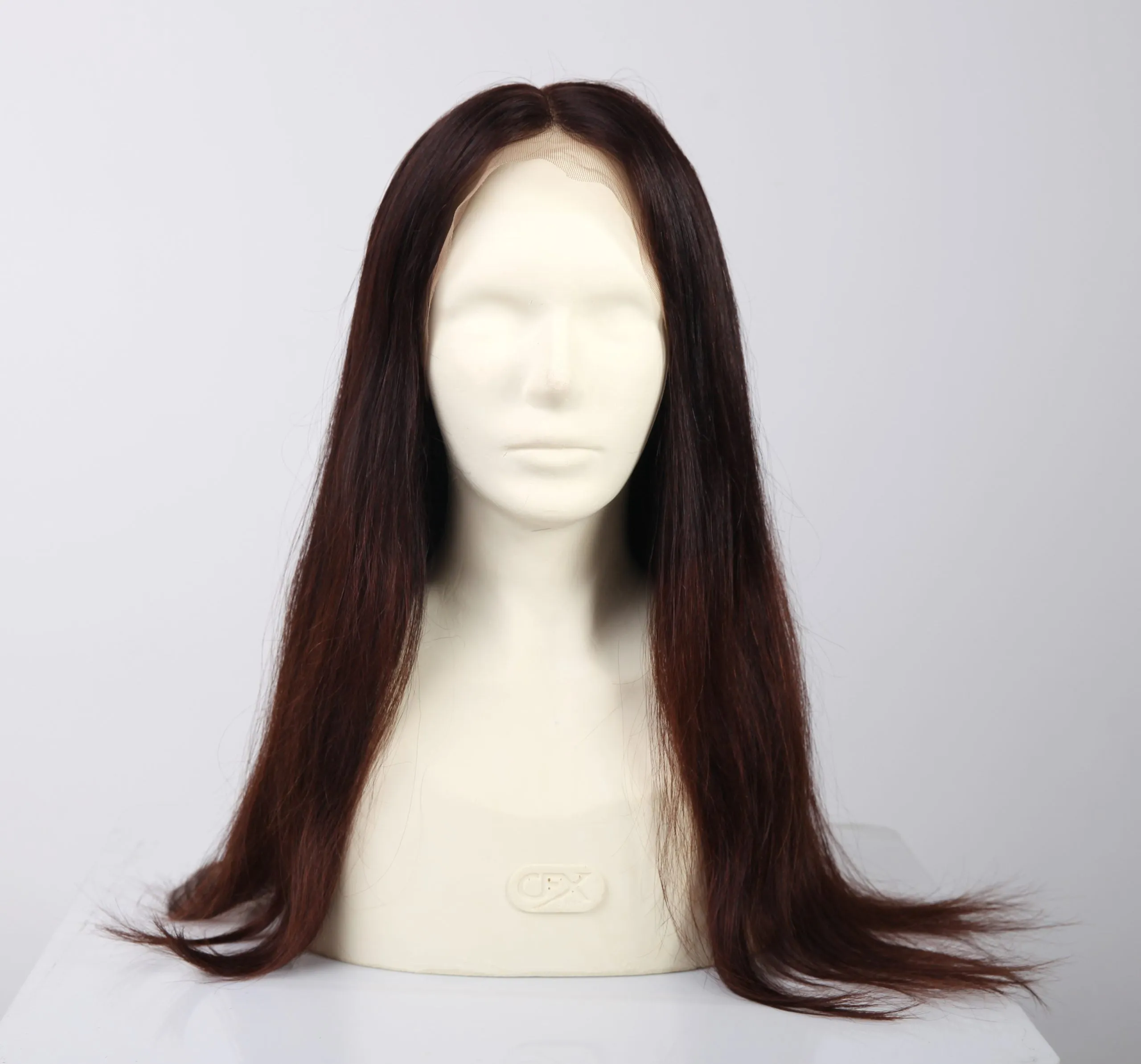 Genuine Hair Full Lace Wig Brunette Brown 16 - 22 Inches