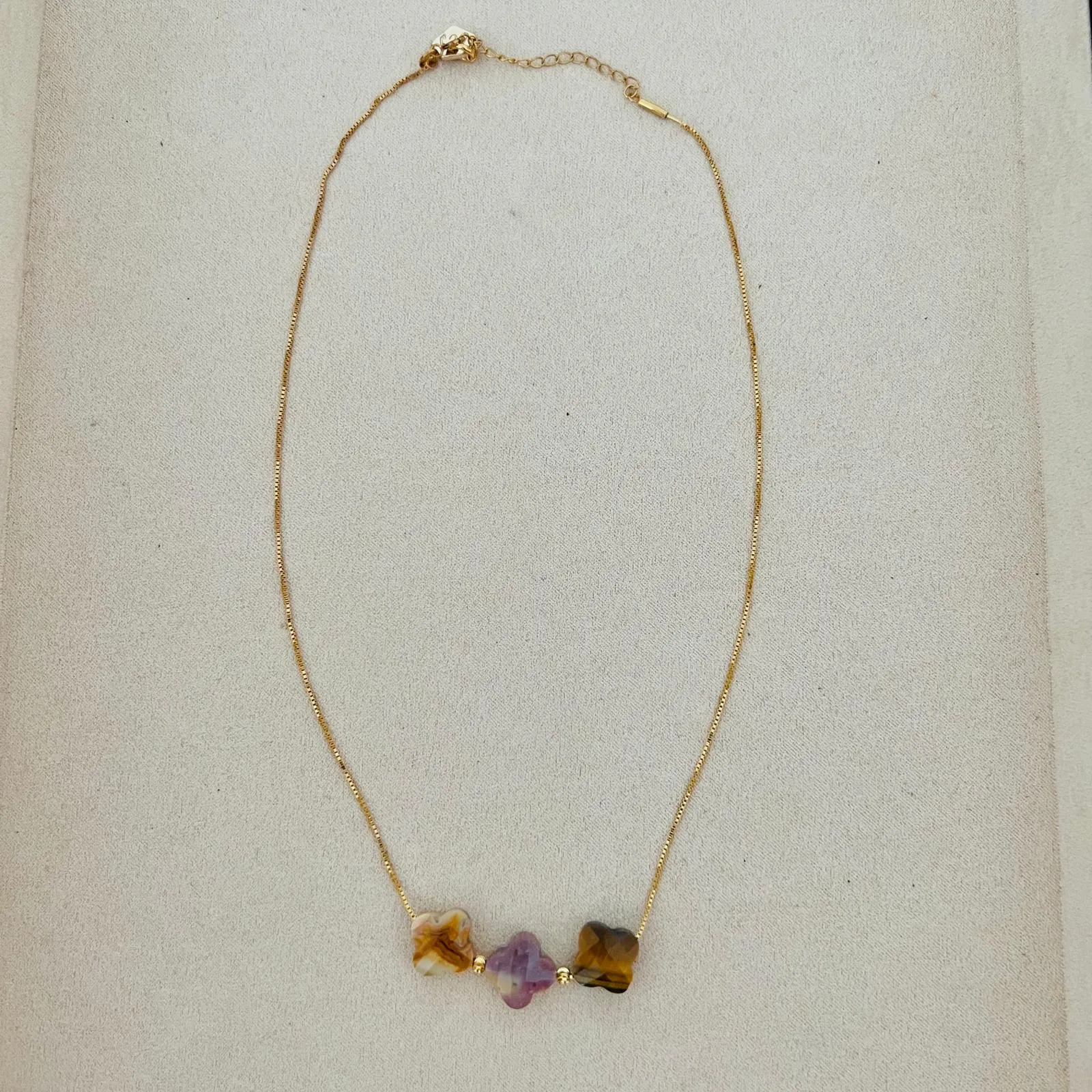 Happiness, Health & Courage Clover Necklace