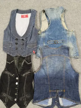 HD140 Ladies Y2K Denim Vest - 12 pcs