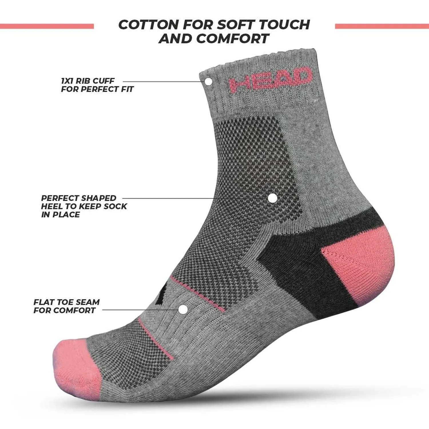 Head Ankle Socks HSK-82 - Grey Mill (1 pair)