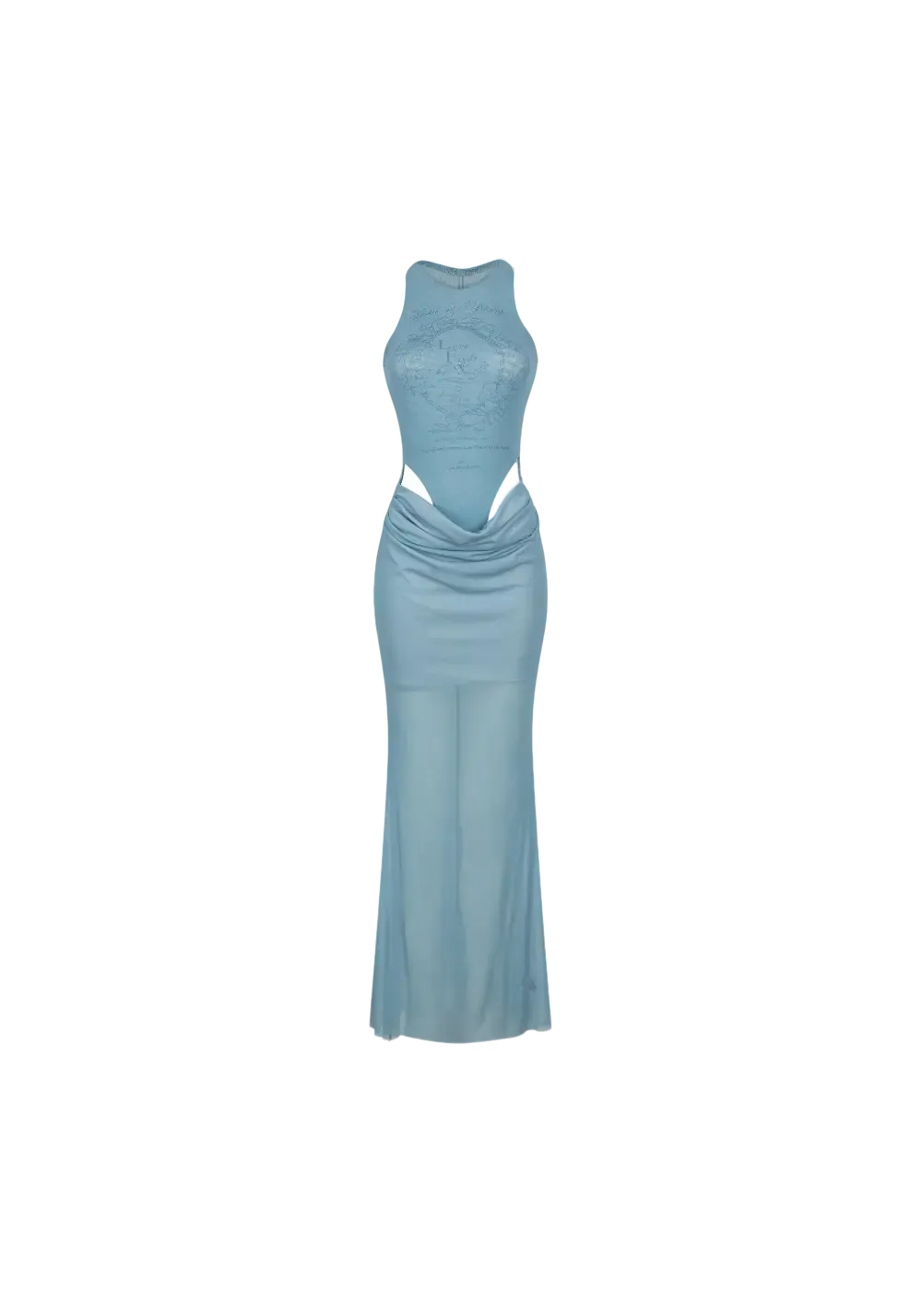 Hollow See-Through Mesh Hip Wrap Dress