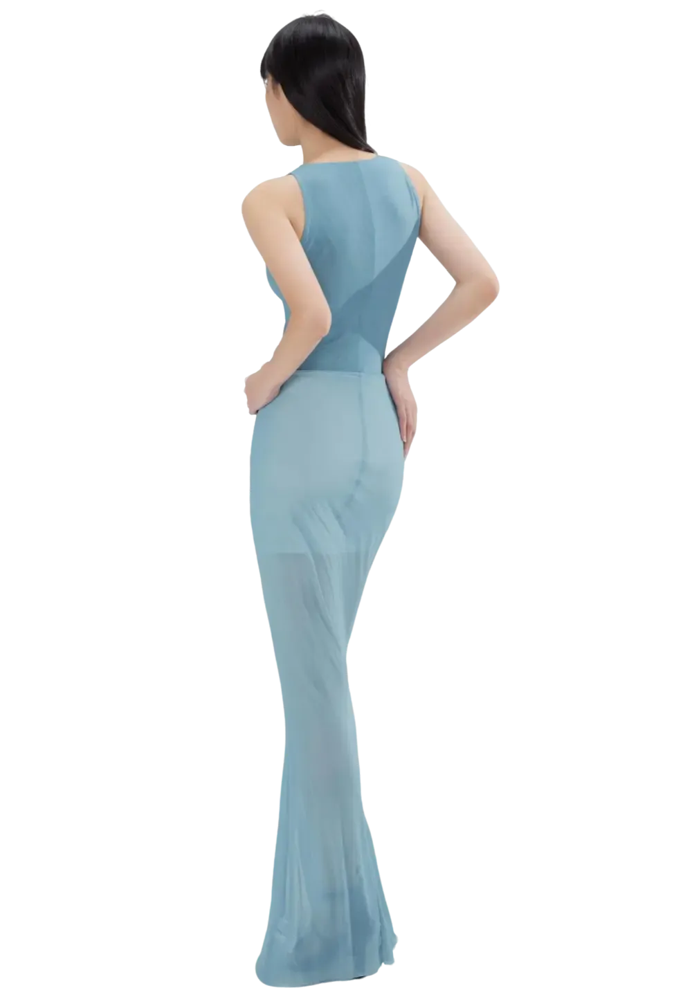 Hollow See-Through Mesh Hip Wrap Dress