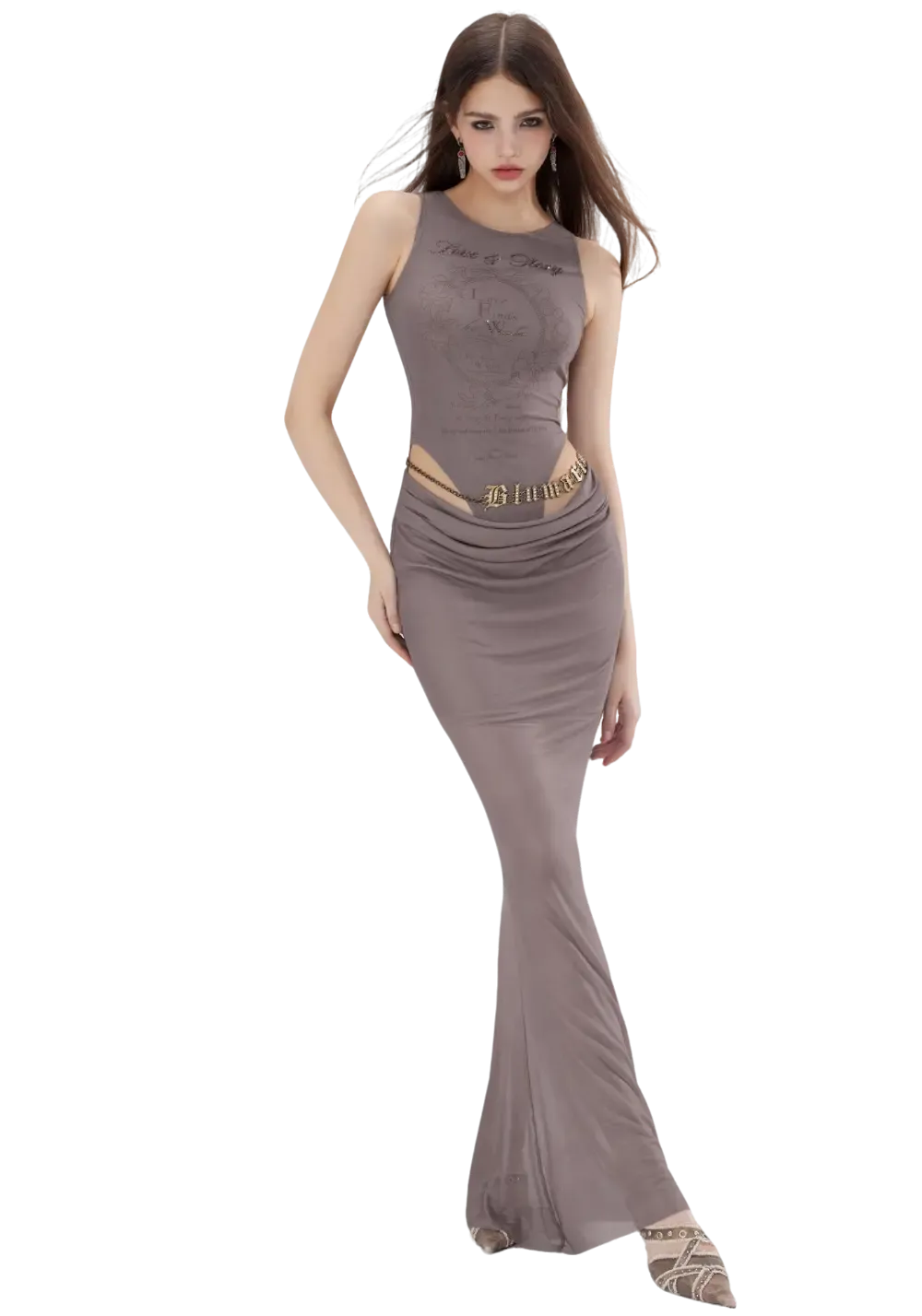 Hollow See-Through Mesh Hip Wrap Dress