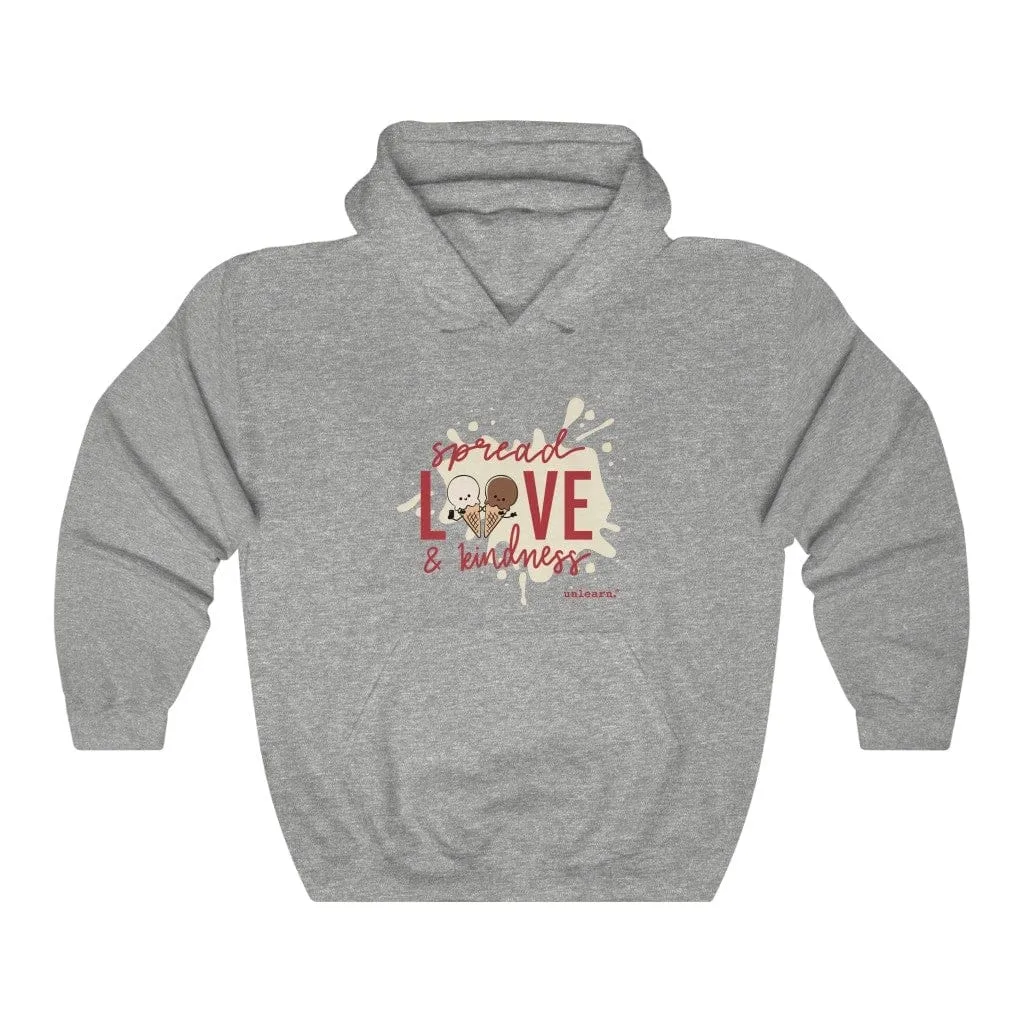 Ice Cream, Love & Kindness - Relaxed Fit Fleece Pullover Hoodie