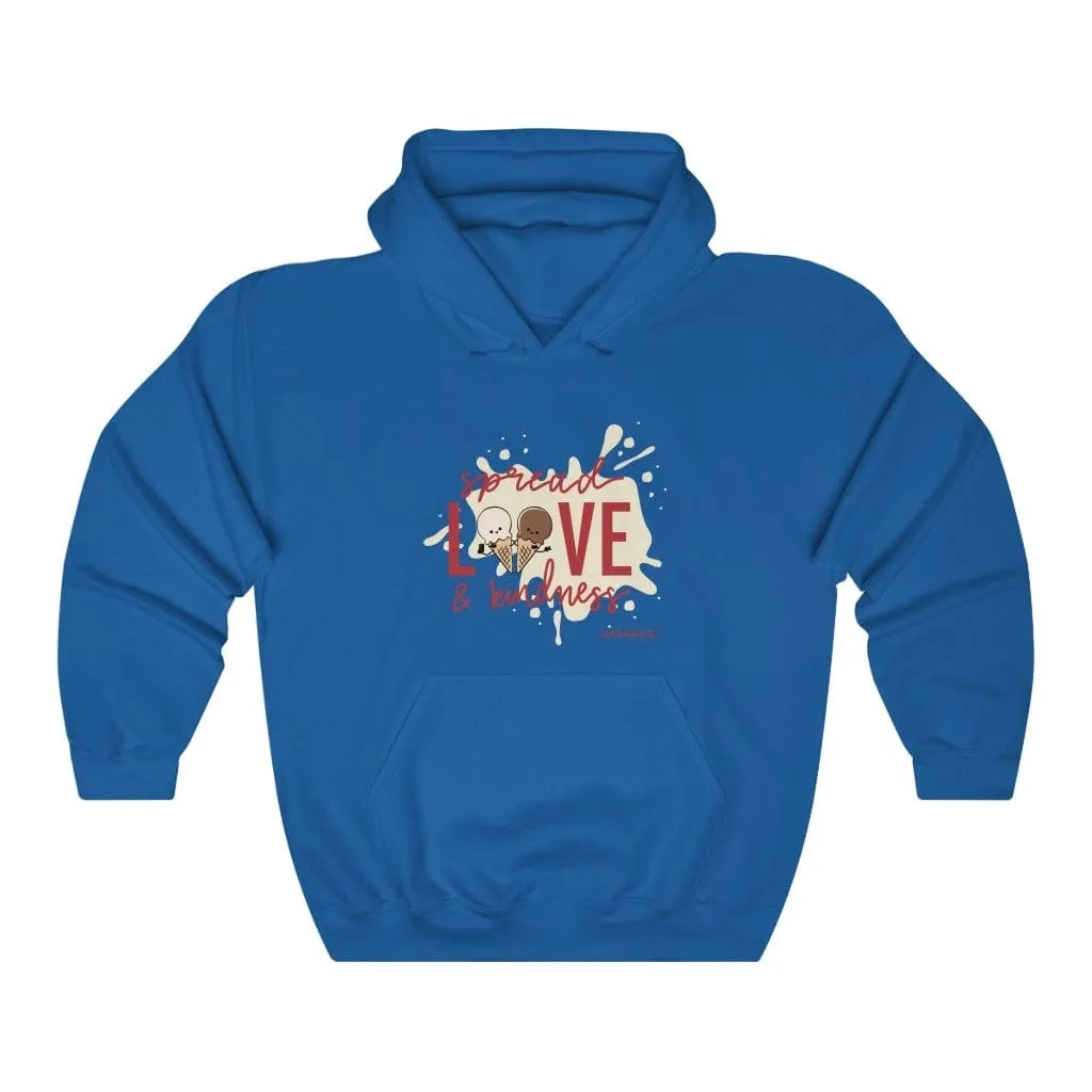 Ice Cream, Love & Kindness - Relaxed Fit Fleece Pullover Hoodie