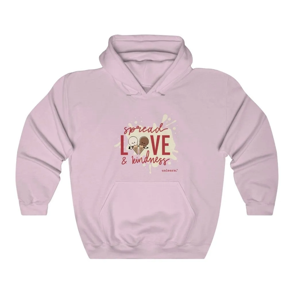 Ice Cream, Love & Kindness - Relaxed Fit Fleece Pullover Hoodie